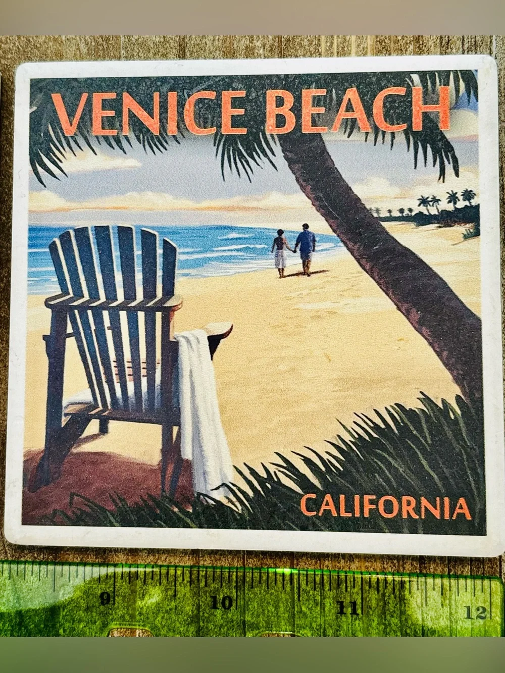 Unique 3pc California Coaster Set Vintage Style Art Print